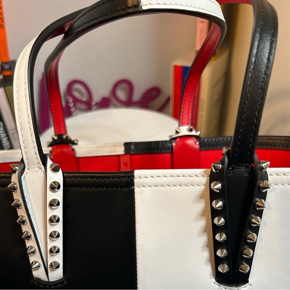 Christian Louboutin Black and White bi-color Small Cabata Tote - Picture 8 of 12